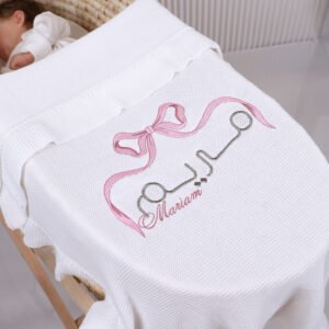 4- White Large Bow Blanket